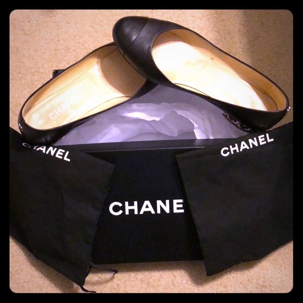 Black Chanel Ballerina Flats
